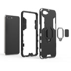 PC + TPU Shockproof Protective Case for OPPO A5, with Magnetic Ring Holder