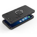 PC + TPU Shockproof Protective Case for OPPO A5, with Magnetic Ring Holder