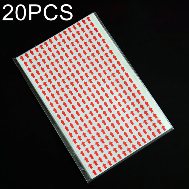 20 PCS Rectangle Shape Self-adhesive Arrow Rework Sticker Rework Label