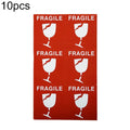 10pcs Self-adhesive English Warning Sticker Fragile Label