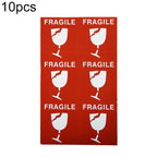 10pcs Self-adhesive English Warning Sticker Fragile Label