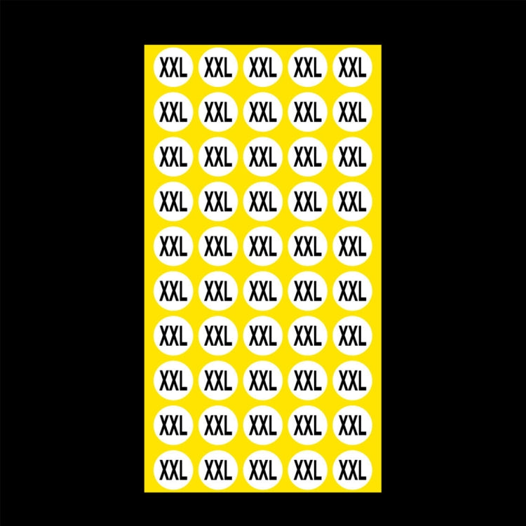 1000 PCS Round Shape Size Sticker Clothes Size Label, Size: XXL