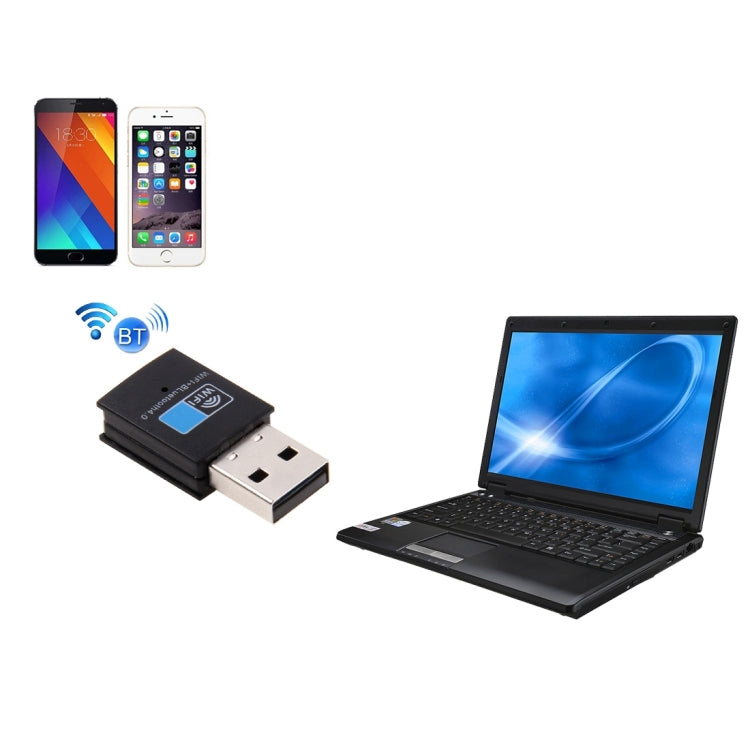 2 in 1 Bluetooth 4.0 + 150Mbps 2.4GHz USB WiFi Wireless Adapter