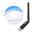 2 in 1 Bluetooth 4.0 + 150Mbps 2.4GHz USB WiFi Wireless Adapter with 2D1 External Antenna
