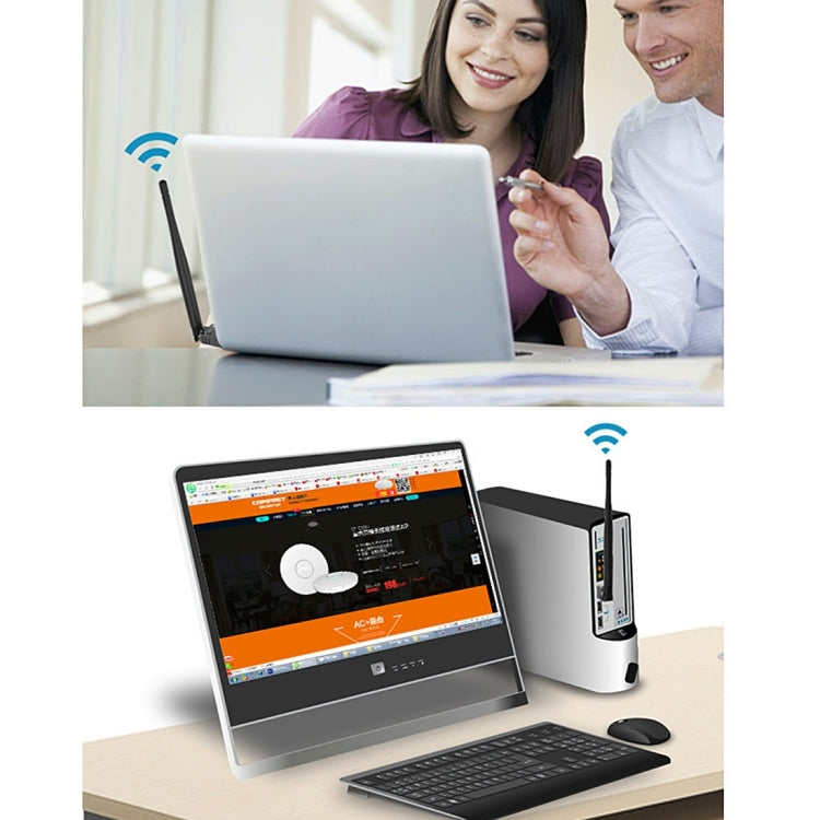 2 in 1 Bluetooth 4.0 + 150Mbps 2.4GHz USB WiFi Wireless Adapter with 2D1 External Antenna
