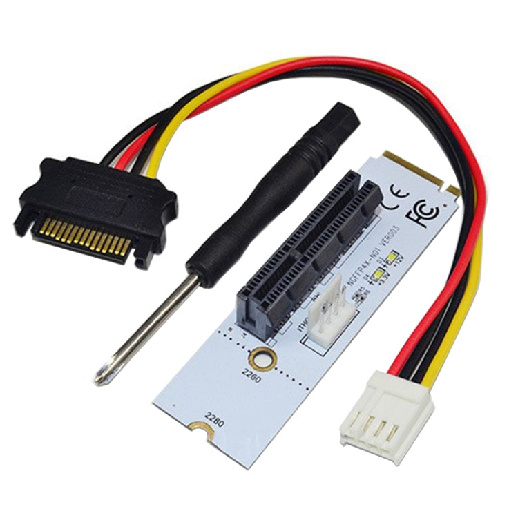 NGFF M.2 Key M to PCI-E 1X / 4X / 8X / 16X Graphics Card Mining Slot Adapter Riser Converter Card with LED