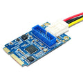 MINI PCI-E to USB 3.0 Front 19 Pin Desktop PC Expansion Card with 4 Pin Power Connection Port