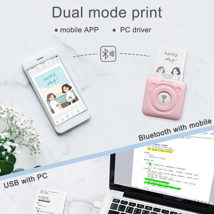Peripage A6 Portable Inkless Pocket Thermal Bluetooth Printer — A6 White
