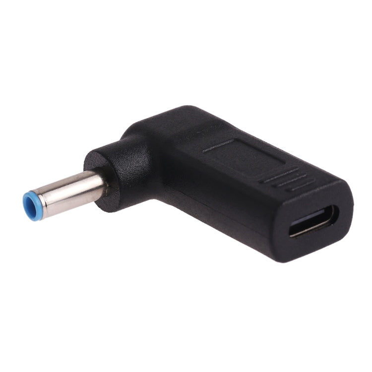USB-C / Type-C Female to 4.5 x 3.0mm Male Plug Elbow Adapter Connector — Blue