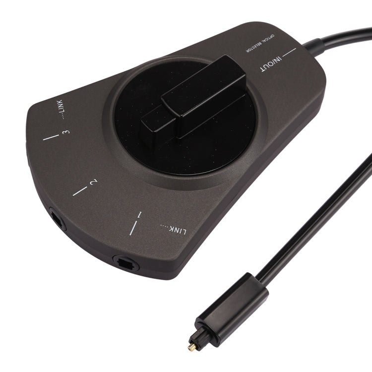 EMK 3 input 1 output Digital Optical Audio Switcher with Toslink Selector Switch for MD / DVD / VCR / CD Player, 3 input 1 output