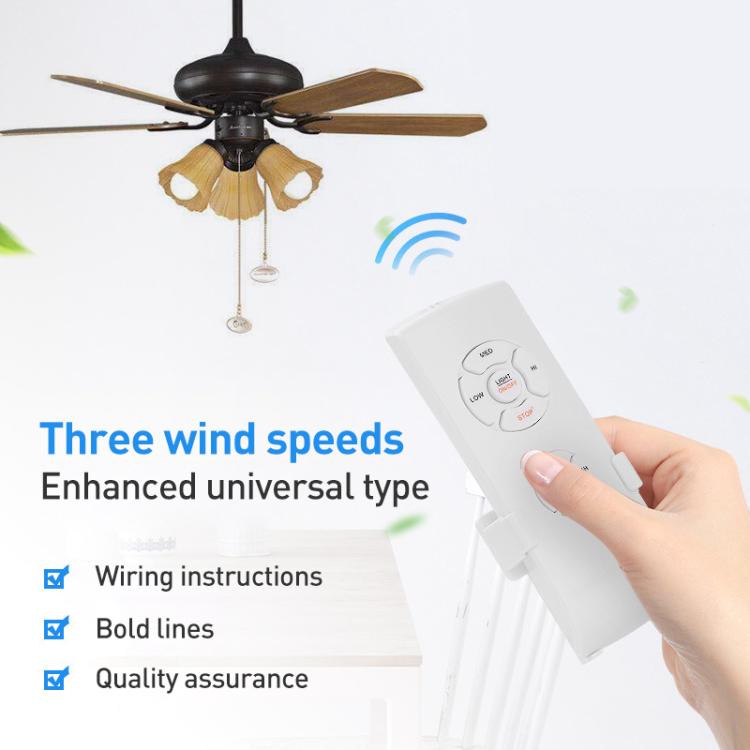 Universal Ceiling Fan Lamp Remote Control Kit 85-265V Timing Wireless Control Switch Adjusted Wind Speed Transmitter Receiver — view 3