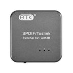 EMK SPDIF/TosLink Digital Optical Audio 3x1 Switcher with IR Controller — view 2