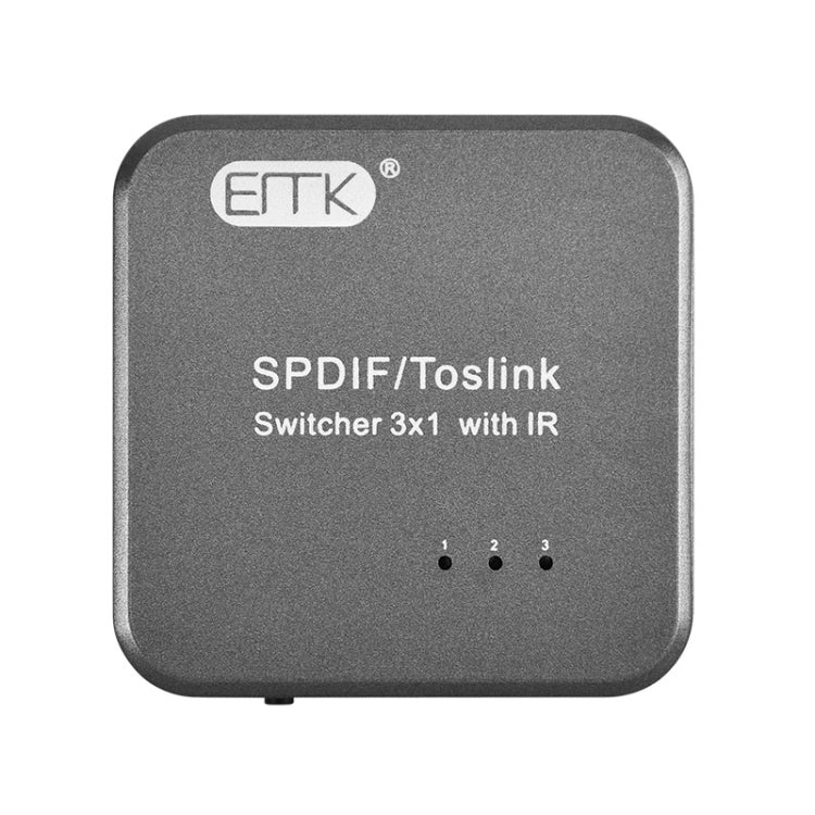 EMK SPDIF/TosLink Digital Optical Audio 3x1 Switcher with IR Controller — view 2