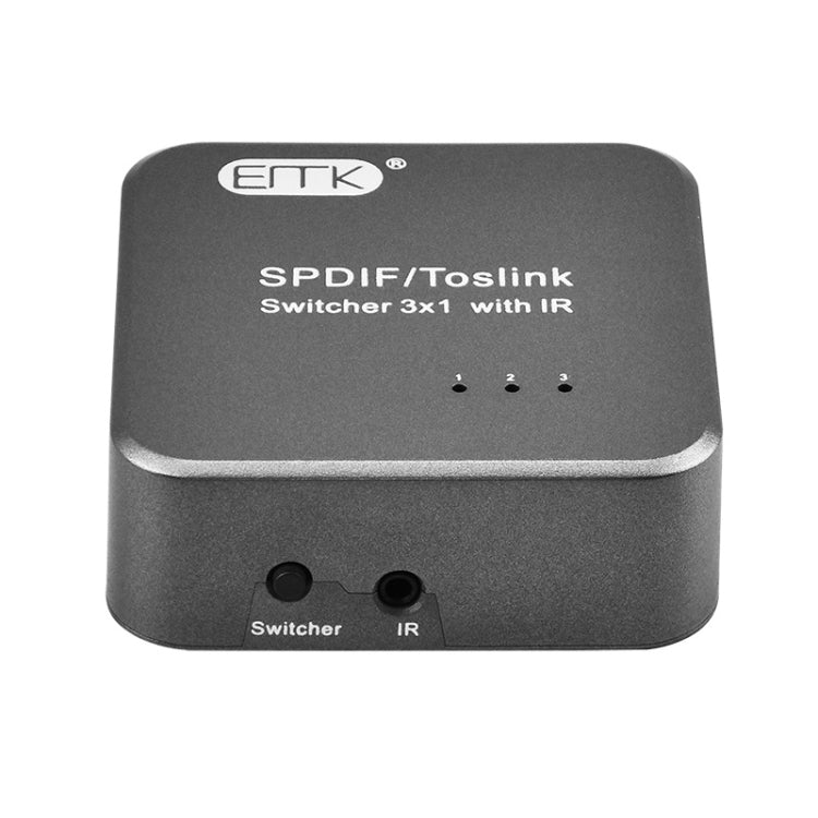 EMK SPDIF/TosLink Digital Optical Audio 3x1 Switcher with IR Controller — view 3