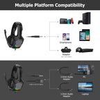 K20i Stereo Gaming Headset with Microphone RGB Light for XBox One / Laptop Tablet