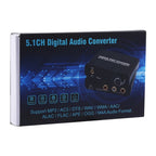 Converter HD HIFI Optical to RCA+3.5mm Headphone 5.1 Channel Digital Audio Converter with Volume Control, 192KHz DAC