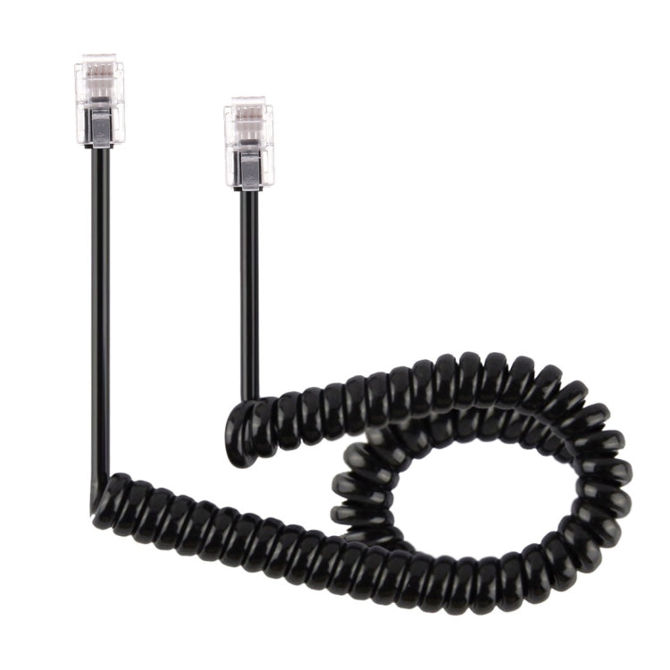 4 Core Male to Male RJ11 Spring Style Telephone Extension Coil Cable Cord Cable, Stretch Length: 3m(White) — view 5