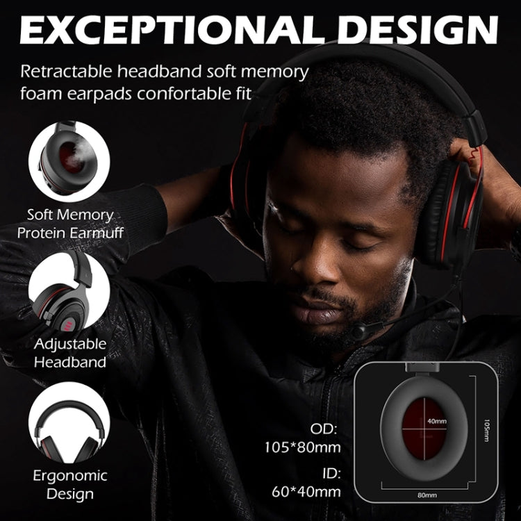 EKSA E900 Pro 7.1 Gaming Wire-Controlled Head-mounted USB Luminous Gaming Headset with Microphone — view 7