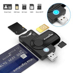 ROCKETEK CR310 USB 2.0 + TF Card + SD Card + SIM Card + Smart Card Multi-function Card Reader, USB 2.0 — view 3