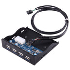 3.5 inch Floppy Expansion Bay Front Panel 4 Ports USB 2.0 HUB Adapter Connector