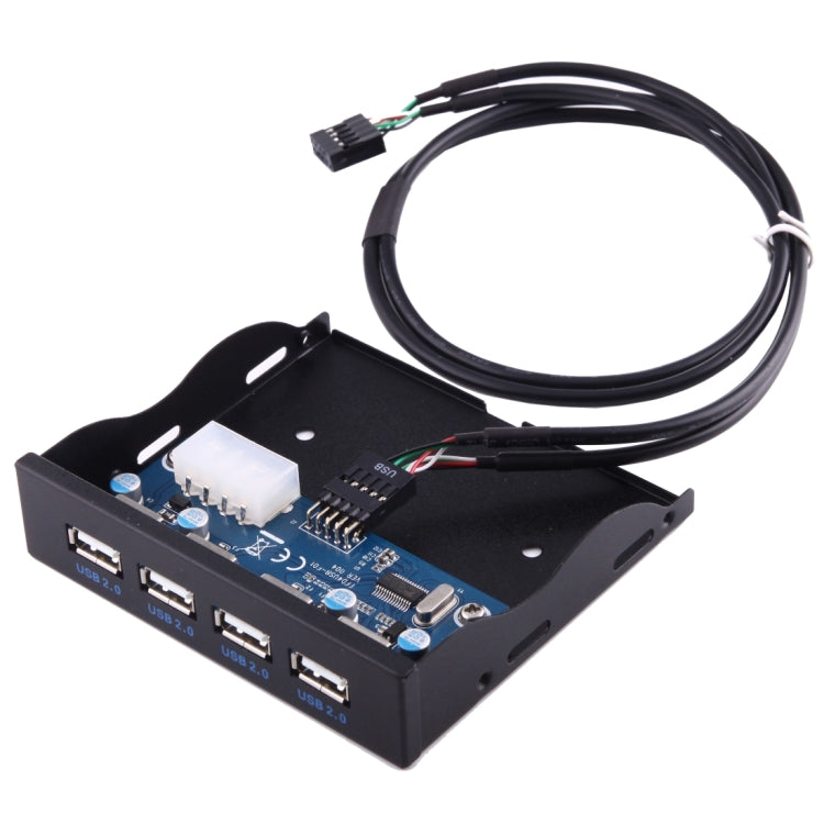 3.5 inch Floppy Expansion Bay Front Panel 4 Ports USB 2.0 HUB Adapter Connector