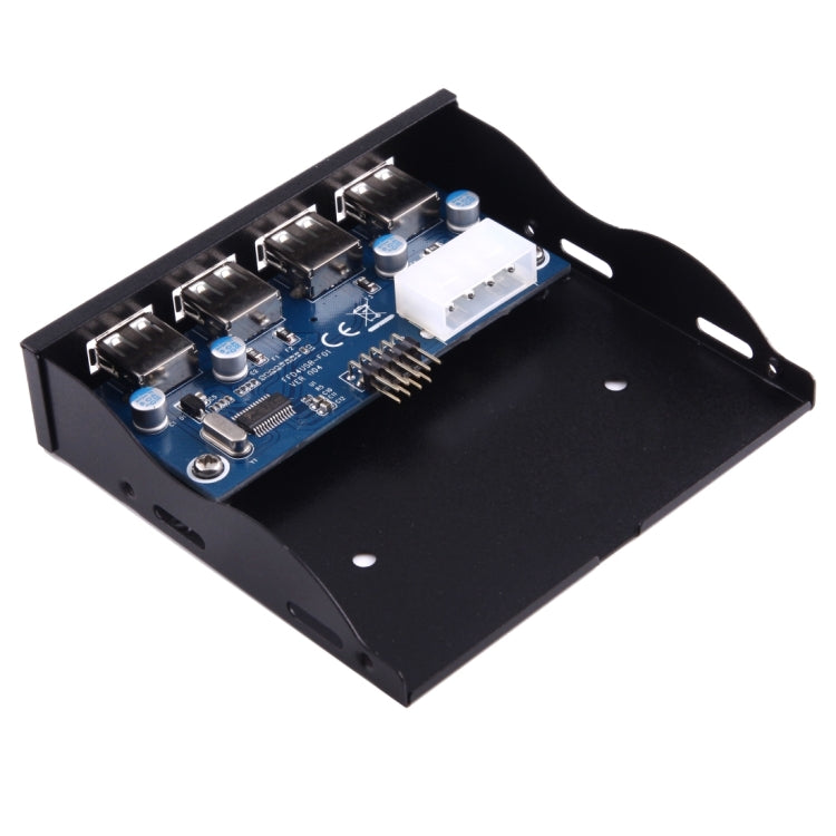 3.5 inch Floppy Expansion Bay Front Panel 4 Ports USB 2.0 HUB Adapter Connector
