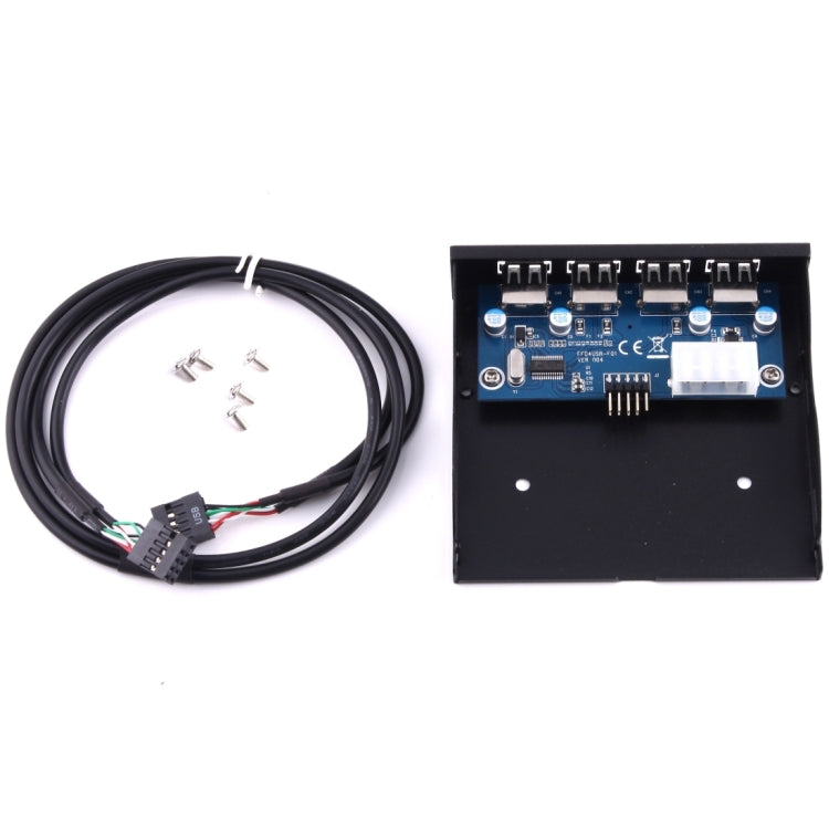 3.5 inch Floppy Expansion Bay Front Panel 4 Ports USB 2.0 HUB Adapter Connector