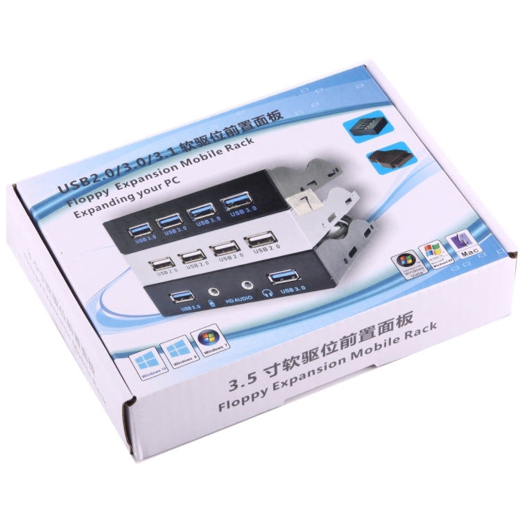 3.5 inch Floppy Expansion Bay Front Panel 4 Ports USB 2.0 HUB Adapter Connector
