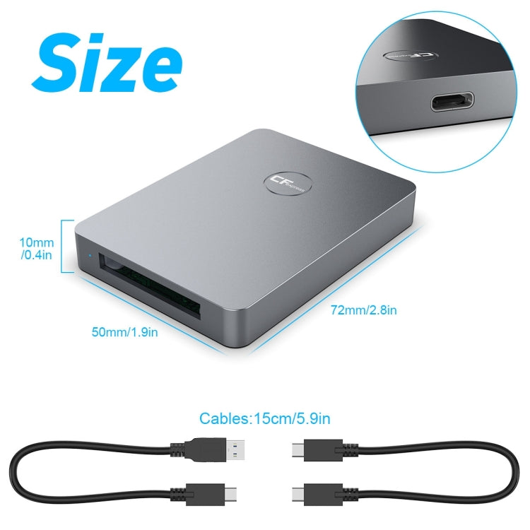 Rocketek CR316 USB3.1 Gen2 CFexpress Type B Card Reader, CFexpress Type B — CFexpress Type B