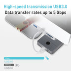 Rocketek HC412 USB3.0 x 3 + SD / TF Card Reader HUB Adapter — view 5