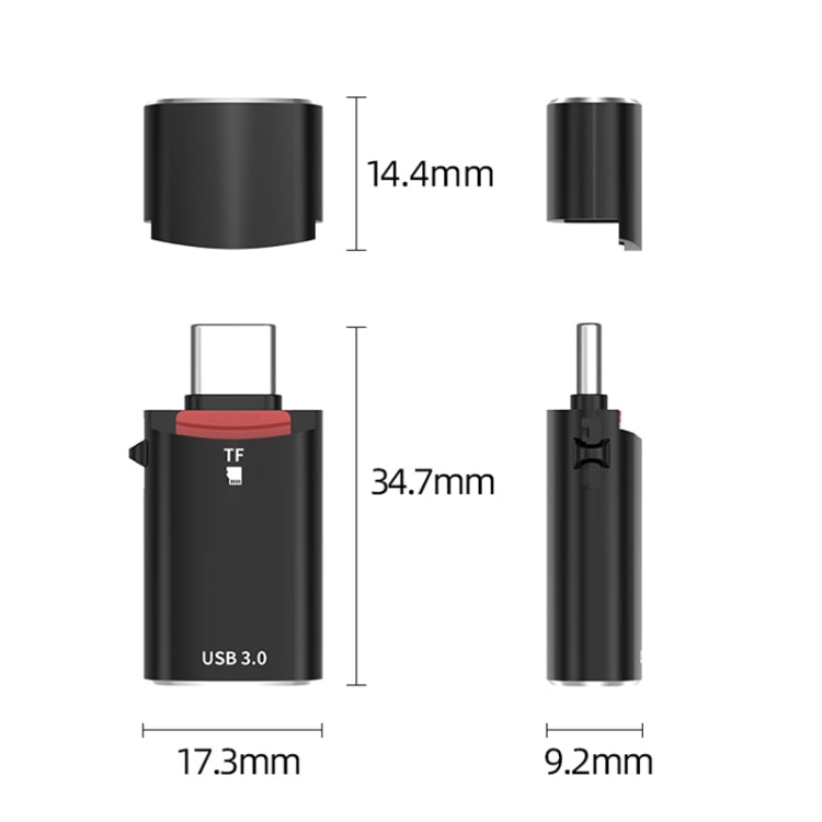 USB-C / Type-C to TF Card Multifunctional Card Reader Universal Adapter