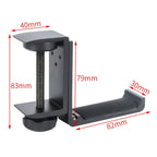Metal Foldable Headset Stand Display Hanger, Desktop Lock Clip Type — Desktop Lock Clip Type