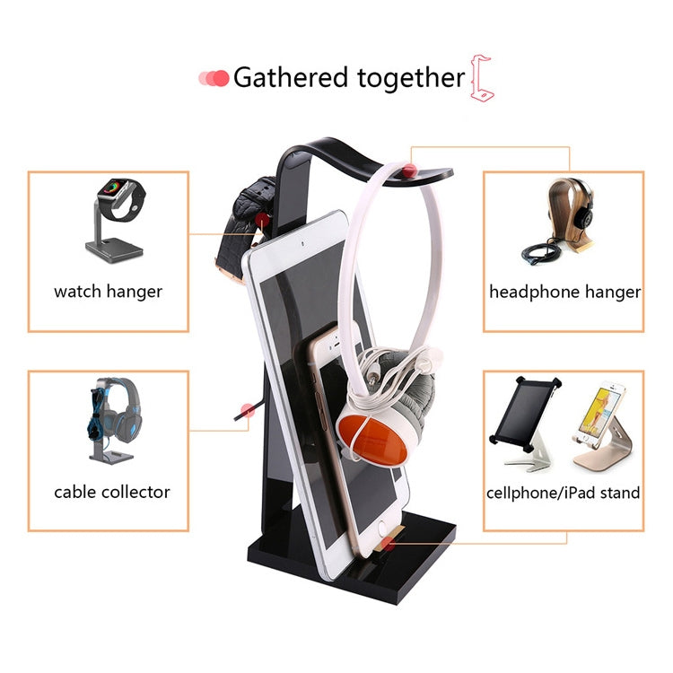 0218 Acrylic Phones / Tablet PCs Universal Holder Multifunction Headset Stand Display Hanger — view 5