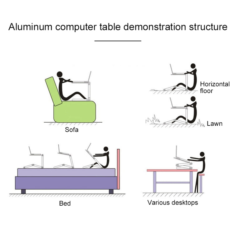 Portable 360 Degree Adjustable Foldable Aluminium Alloy Desk Stand for Laptop / Notebook