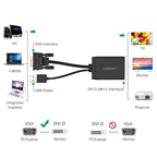 UGREEN MM119 1080P Full HD VGA to DVI (24+1) Male to Female Adapter Cable for Computer, PC, Laptop, HDTV, Projector, DVD Graphics Card and More VGA / DVI Enabled Devices, Cable Length: 50cm
