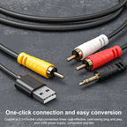 Coaxial Audio to 3.5mm + Dual RCA Converter