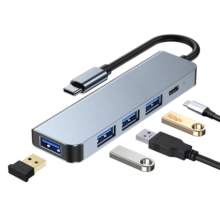 BYL-2301T 5 in 1 USB-C / Type-C to USB Multifunctional Docking Station HUB Adapter