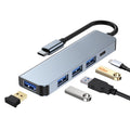 BYL-2301T 5 in 1 USB-C / Type-C to USB Multifunctional Docking Station HUB Adapter