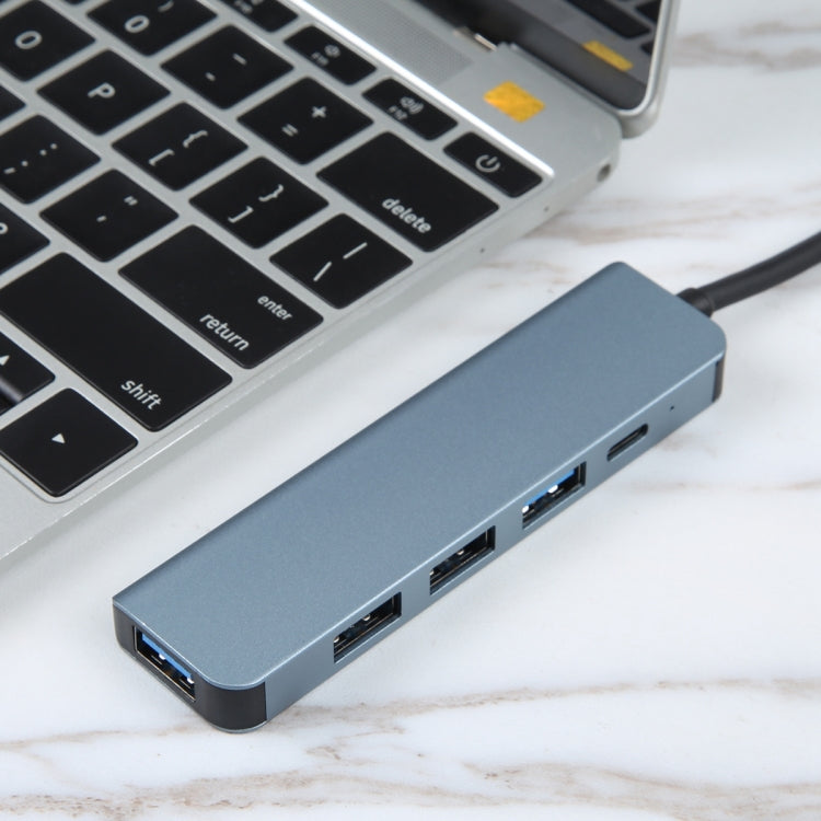 BYL-2301T 5 in 1 USB-C / Type-C to USB Multifunctional Docking Station HUB Adapter