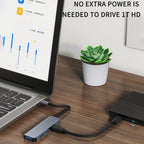 BYL-2301T 5 in 1 USB-C / Type-C to USB Multifunctional Docking Station HUB Adapter