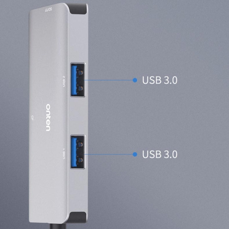 Onten 91882 5 In 1 USB3.0 x3 + SD + TF + CF Type-C / USB-C OTG Multi-function Card Reader — view 5