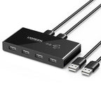 Ugreen USB Switch Selector 2 USB Ports Sharing 4 USB Ports Switcher Adapter for Mouse, Keyboard, Printer