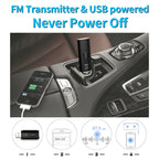 MSD128 2 in 1 USB Car Bluetooth Hands-free Call FM Transmitter with 3.5mm AUX Interface — view 6
