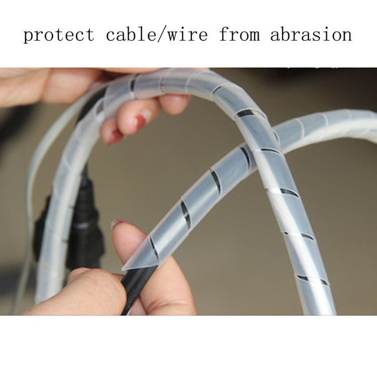 7m PE Spiral Pipes Wire Winding Organizer Tidy Tube, Nominal Diameter: 12mm, 12mm / 7m Length