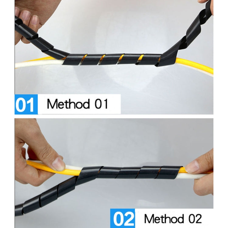 7m PE Spiral Pipes Wire Winding Organizer Tidy Tube, Nominal Diameter: 12mm, 12mm / 7m Length