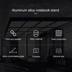 Portable Foldable Hollow Double Triangle Height Adjustable Aluminum Alloy Bracket for Laptop, COOLCOLD U2S