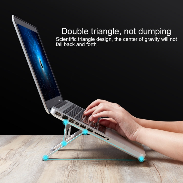 Portable Foldable Hollow Double Triangle Height Adjustable Aluminum Alloy Bracket for Laptop, COOLCOLD U2S