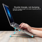 Portable Foldable Hollow Double Triangle Height Adjustable Aluminum Alloy Bracket for Laptop, COOLCOLD U2S