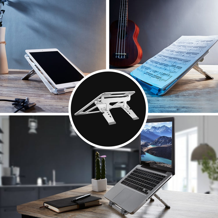 Portable Foldable Hollow Double Triangle Height Adjustable Aluminum Alloy Bracket for Laptop, COOLCOLD U2S