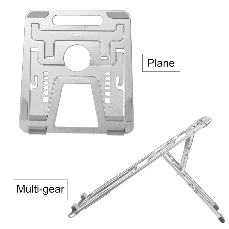 Portable Foldable Hollow Double Triangle Height Adjustable Aluminum Alloy Bracket for Laptop, COOLCOLD U2S